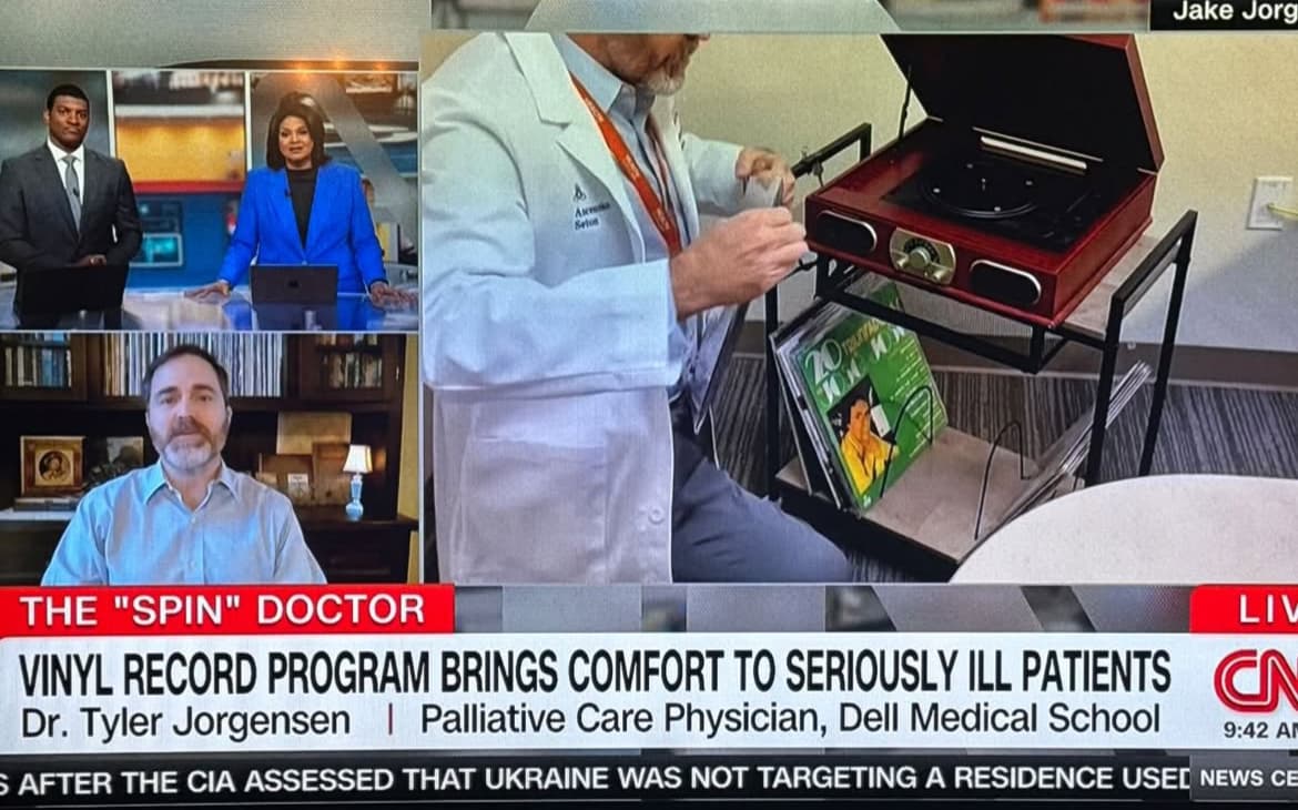 Dr. Tyler Jorgensen on CNN discussing vinyl record program for patients