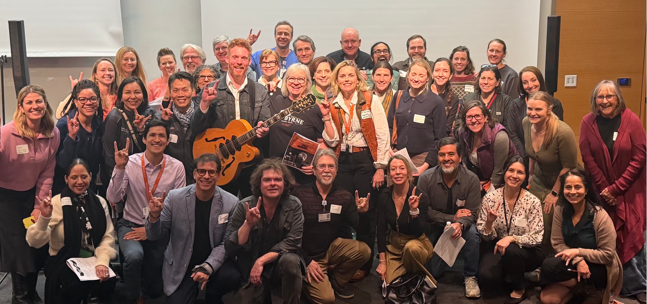 Group photo with music workshop participants