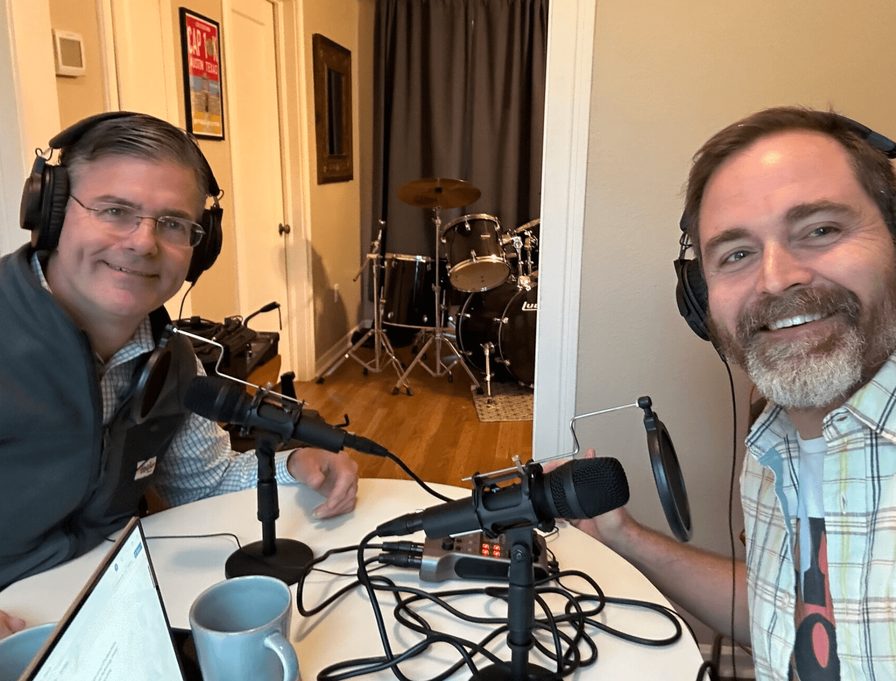 Podcast recording with colleague